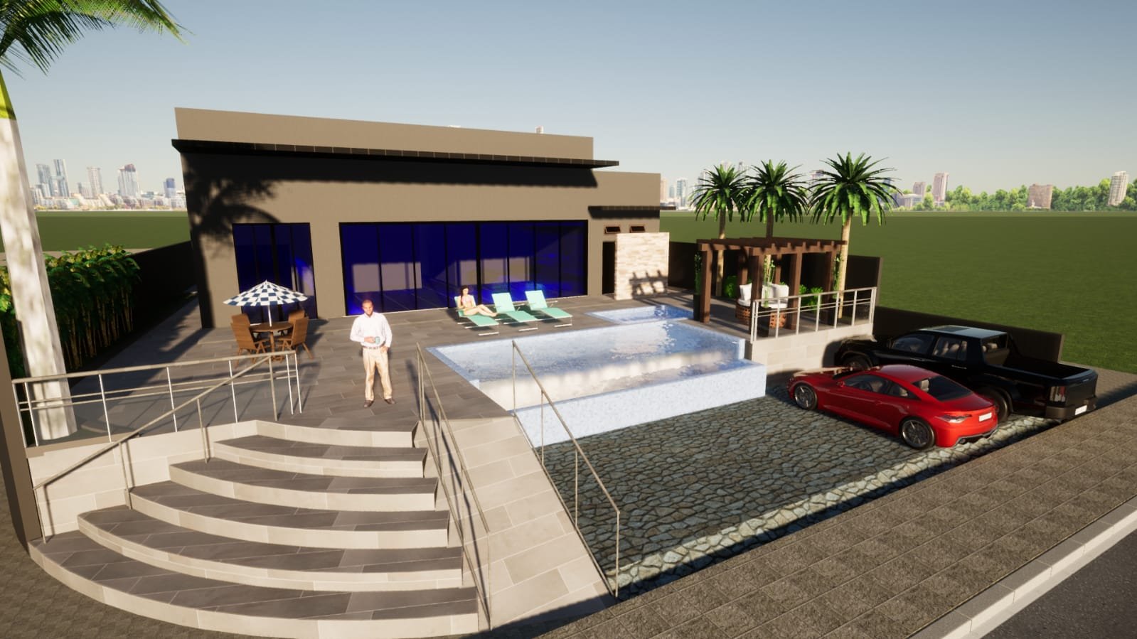 Render fotorrealista de projeto residencial — Lindem Engenharia